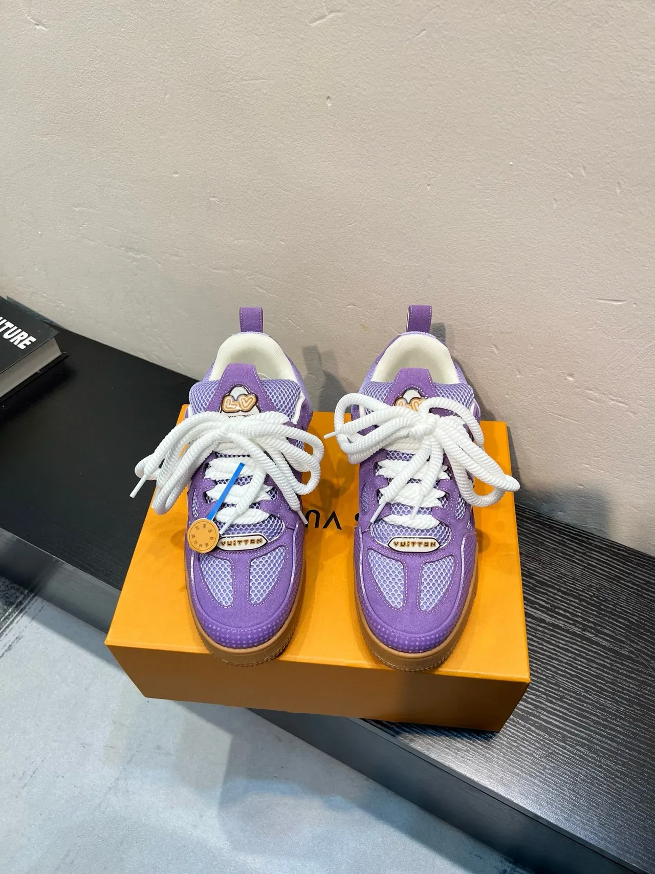 Louis Vuitton Purple White Layered Suede And Mesh Upper Rope-Style Laces Lifestyle Sneakers 2