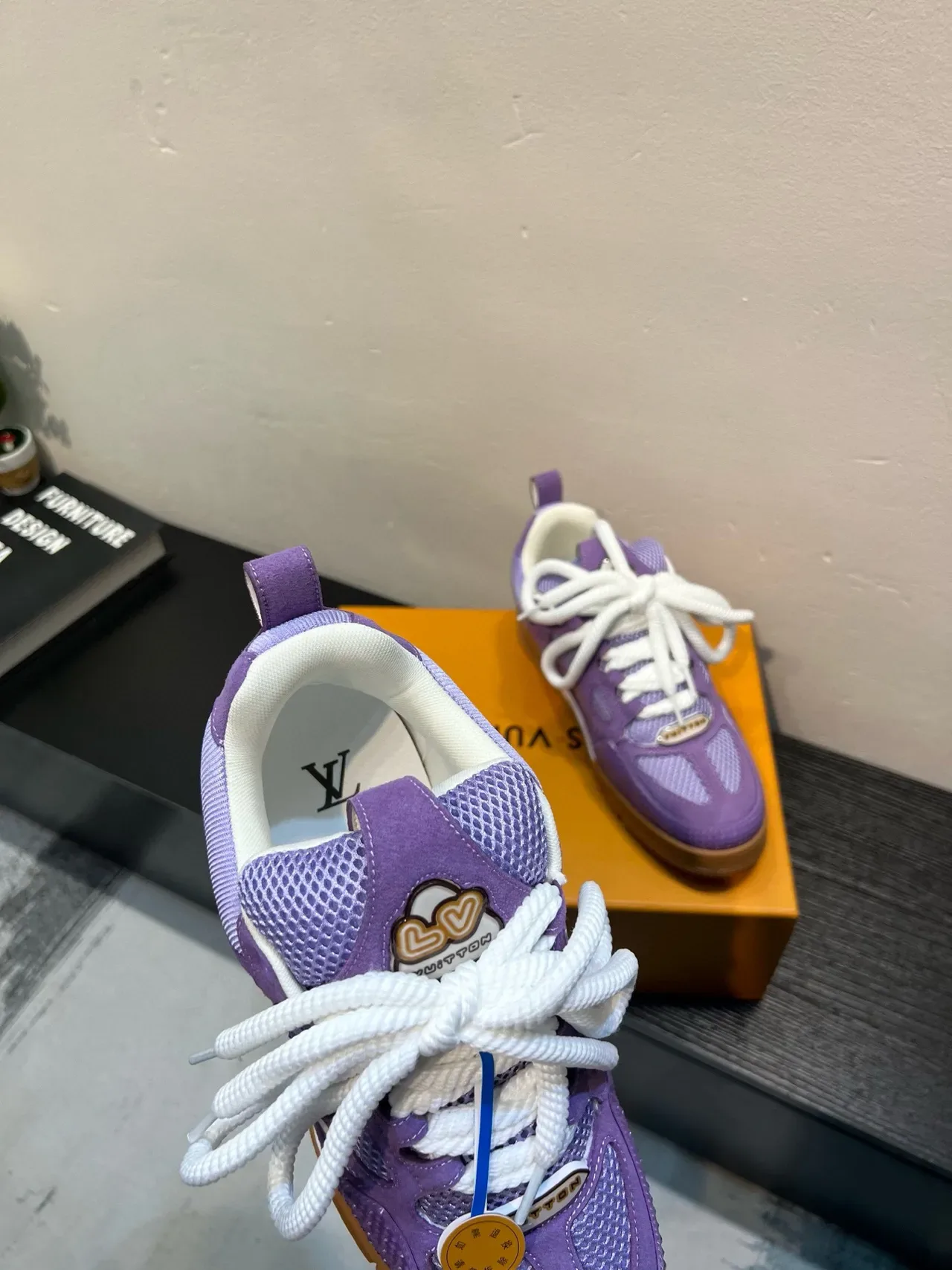 Louis Vuitton Purple White Layered Suede And Mesh Upper Rope-Style Laces Lifestyle Sneakers 7