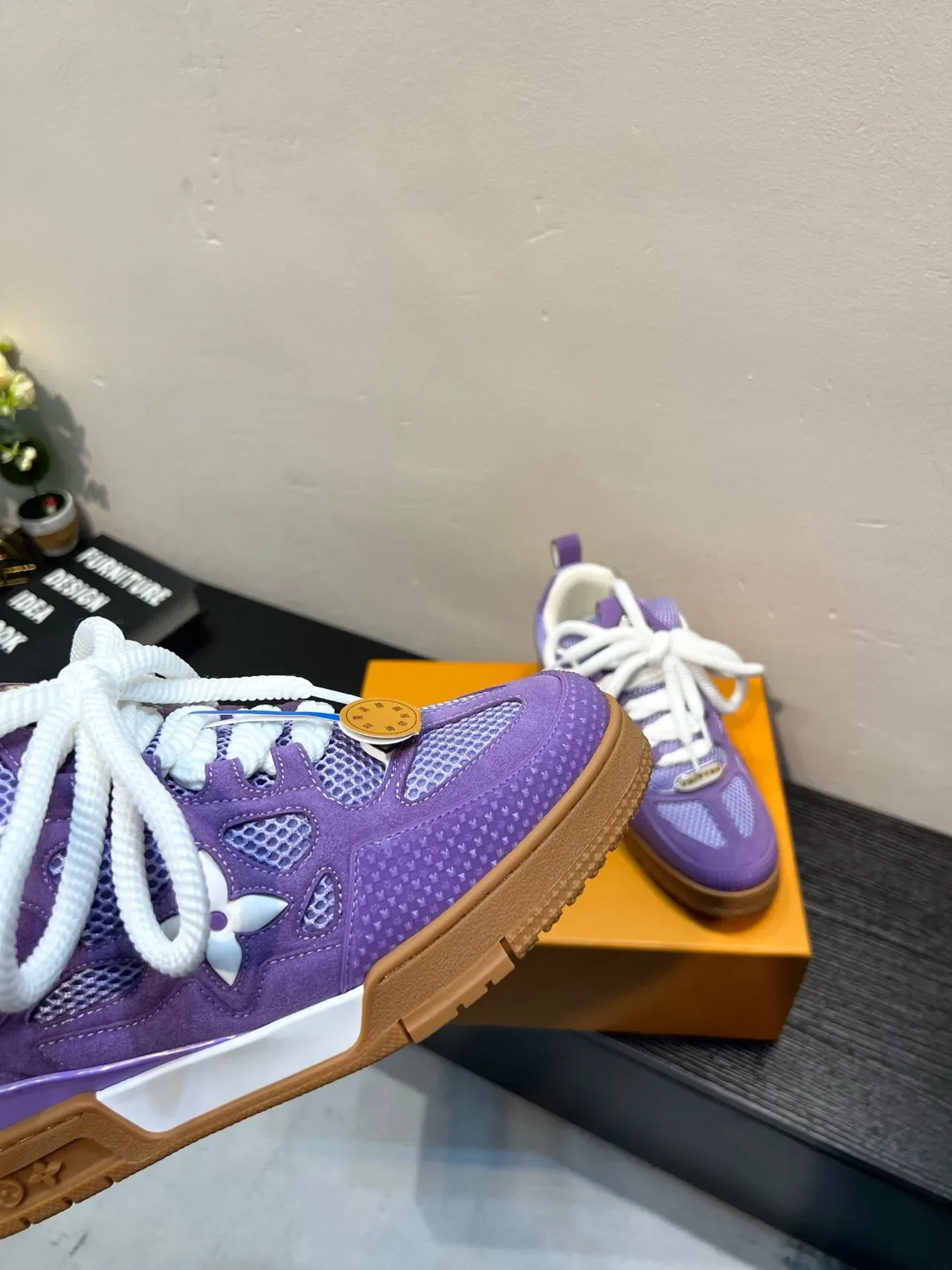 Louis Vuitton Purple White Layered Suede And Mesh Upper Rope-Style Laces Lifestyle Sneakers 8