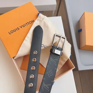 Louis Vuitton Reversible Monogram Empreinte Belt Black Leather Belt