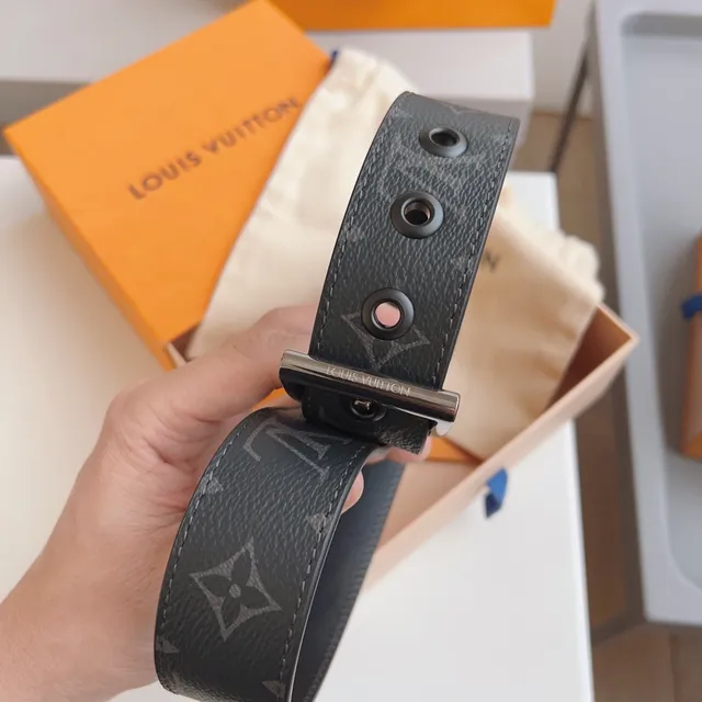 Louis Vuitton Reversible Monogram Empreinte Belt Black Leather Belt 4
