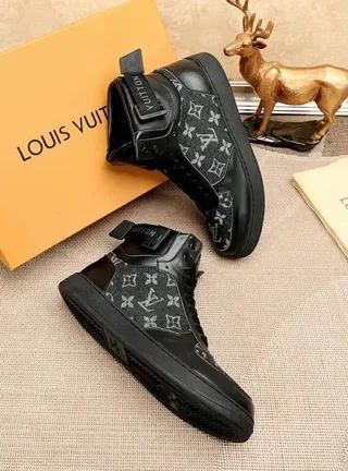 Louis Vuitton Run Away Black Monogram High-Top Lifestyle Sneakers 5