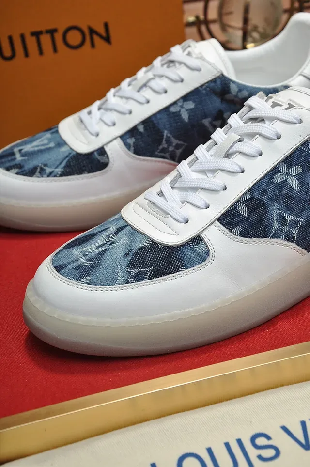 Louis Vuitton Run Away Denim Monogram White and Blue Lifestyle Sneakers 2
