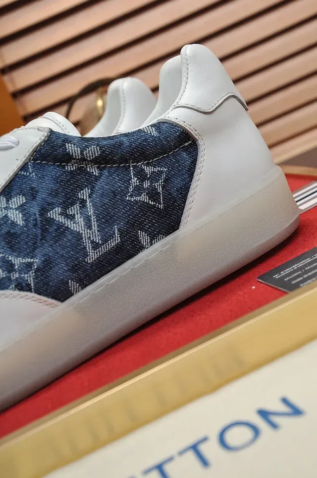 Louis Vuitton Run Away Denim Monogram White and Blue Lifestyle Sneakers 3