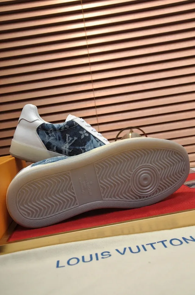 Louis Vuitton Run Away Denim Monogram White and Blue Lifestyle Sneakers 4