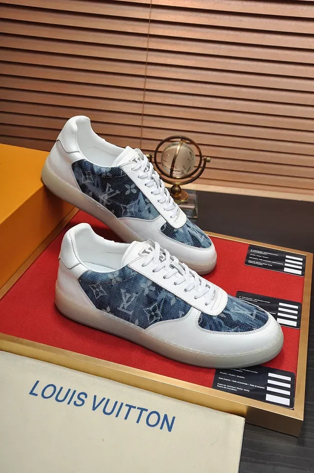 Louis Vuitton Run Away Denim Monogram White and Blue Lifestyle Sneakers 5
