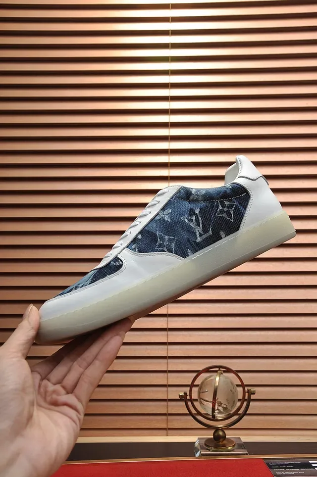 Louis Vuitton Run Away Denim Monogram White and Blue Lifestyle Sneakers 6
