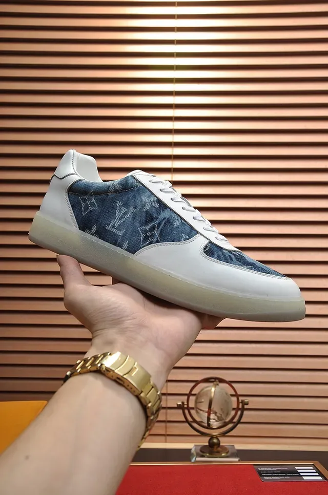 Louis Vuitton Run Away Denim Monogram White and Blue Lifestyle Sneakers 7