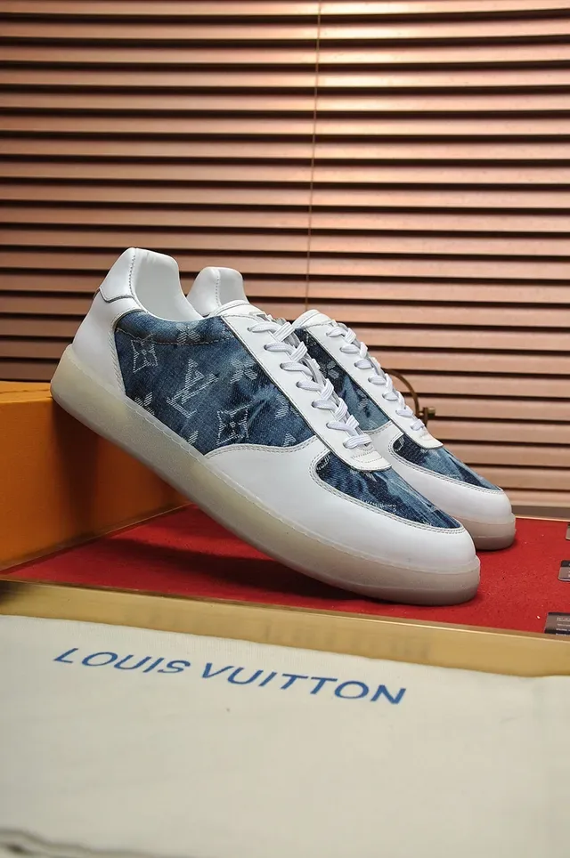 Louis Vuitton Run Away Denim Monogram White and Blue Lifestyle Sneakers 8