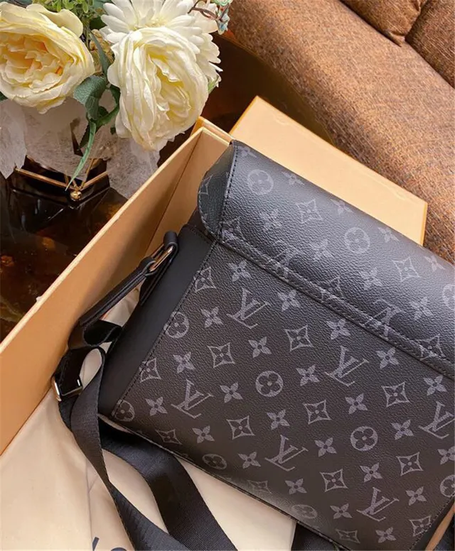 Louis Vuitton Run Away cinza preto Monogram lona revestida fechamento flap-top bolsa mensageiro 8