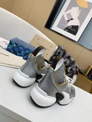 Louis Vuitton Run Away Gray Monogram Chunky Sneakers 4