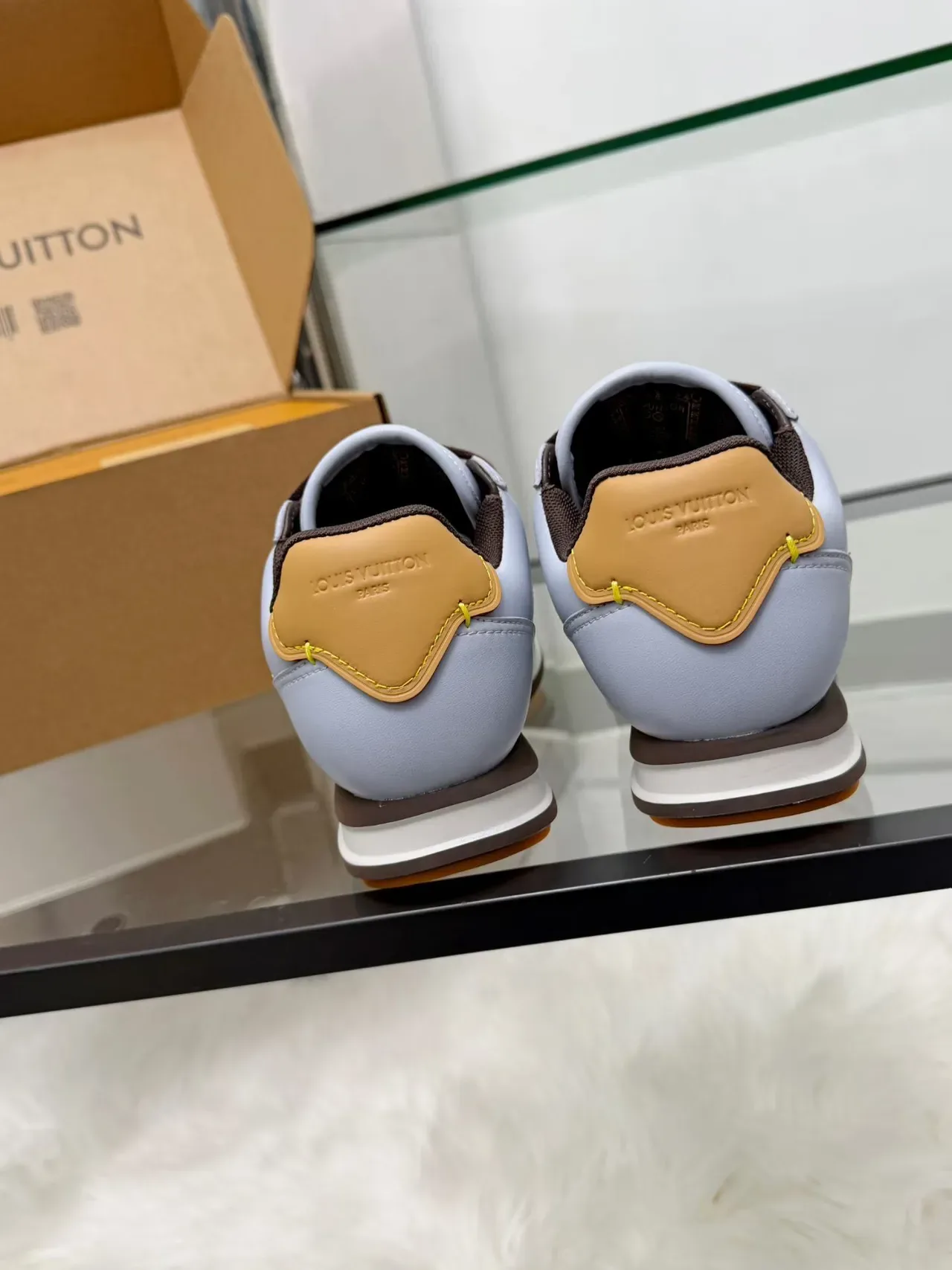 Louis Vuitton Run Away Light Gray Olive Brown Lifestyle Sneakers 3