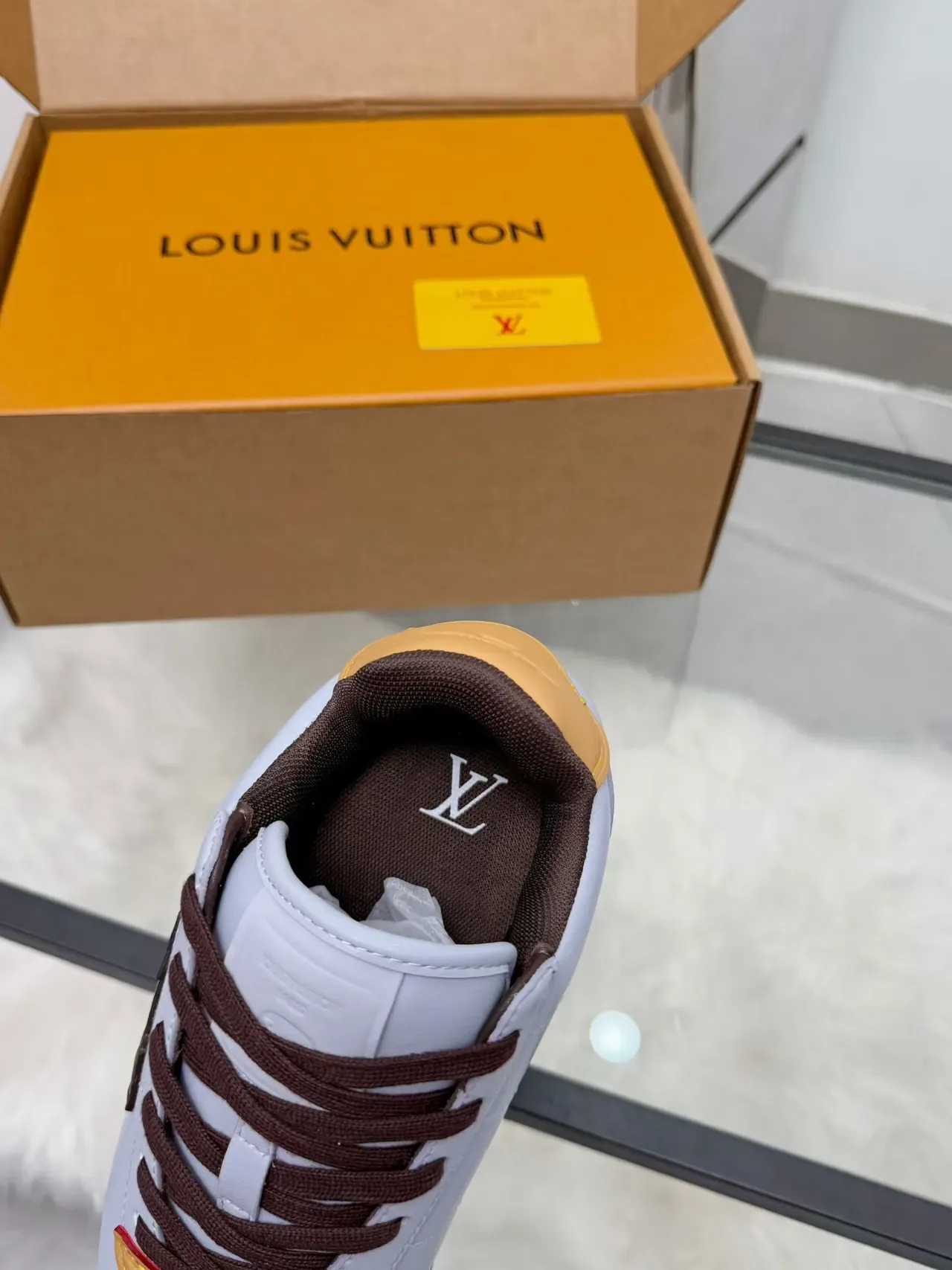 Louis Vuitton Run Away Light Gray Olive Brown Lifestyle Sneakers 5