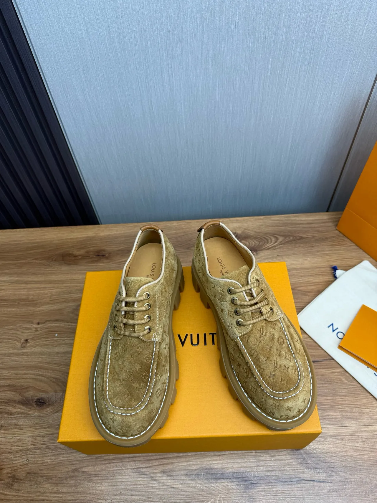 Louis Vuitton Run Away Monogram Suede Tan Casual Shoes 2