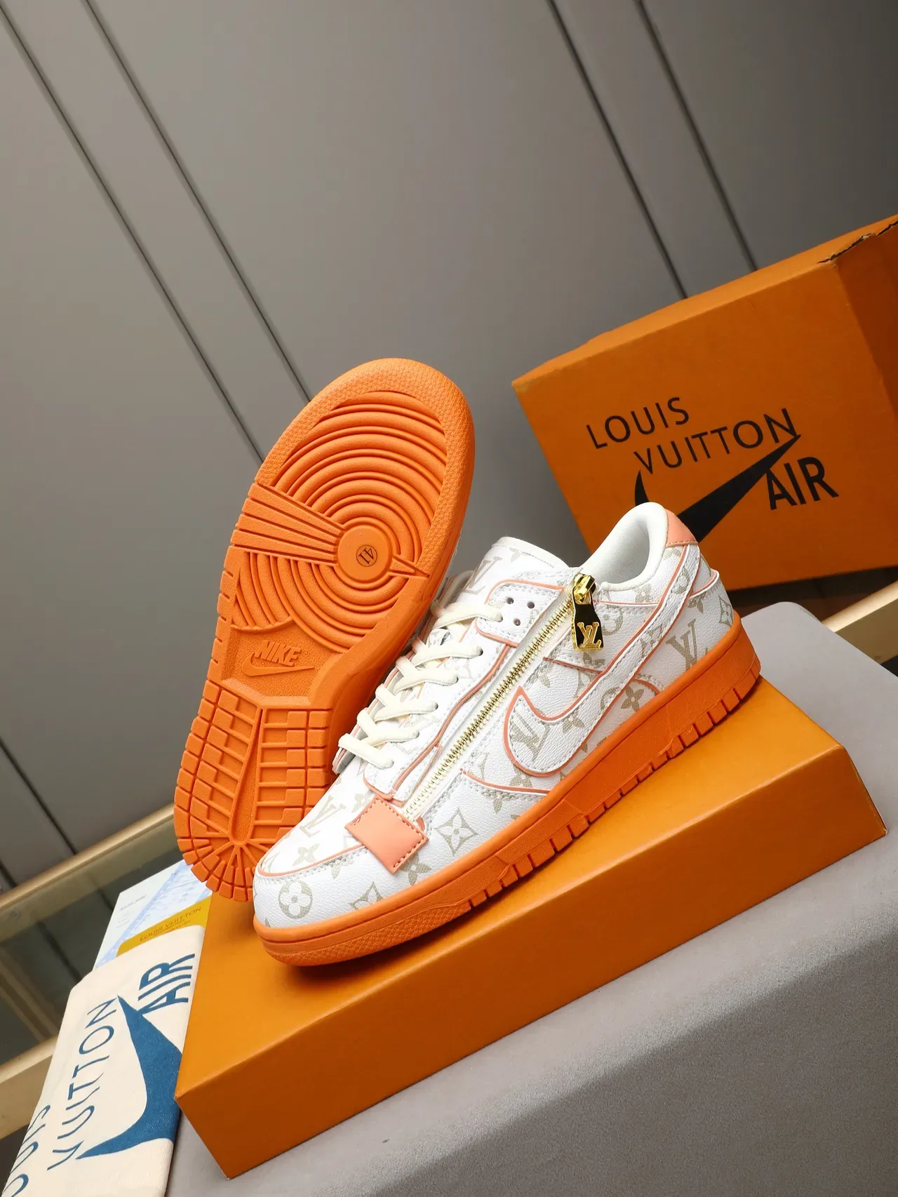 Louis Vuitton Run Away Monogram White Orange Lifestyle Sneakers 4