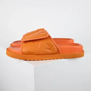 लुई विट्टन Run Away Slide नारंगी क्विल्टेड मोनोग्राम स्लिपर्स