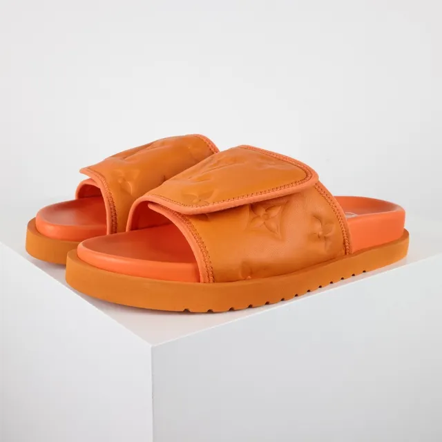 Louis Vuitton Run Away Slide Orange Quilted Monogram Slippers 2