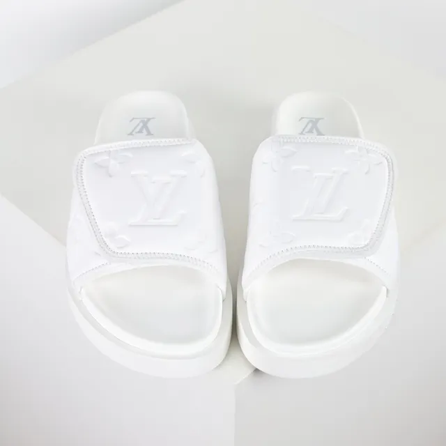 Louis Vuitton Run Away Slide White Slippers 8