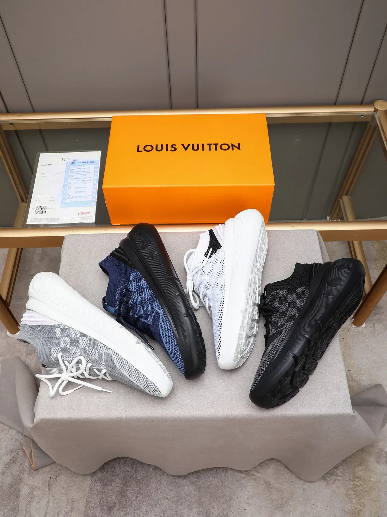 Louis Vuitton Run Away White and Black Knit Lifestyle Sneakers 2