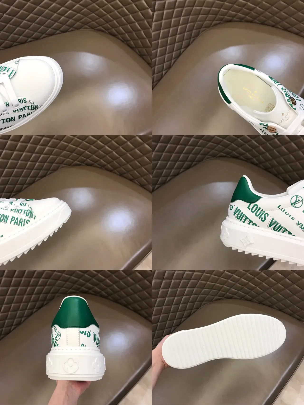 Louis Vuitton Run Away Sneakers Lifestyle Blancs et Verts avec Impression de Logo 3