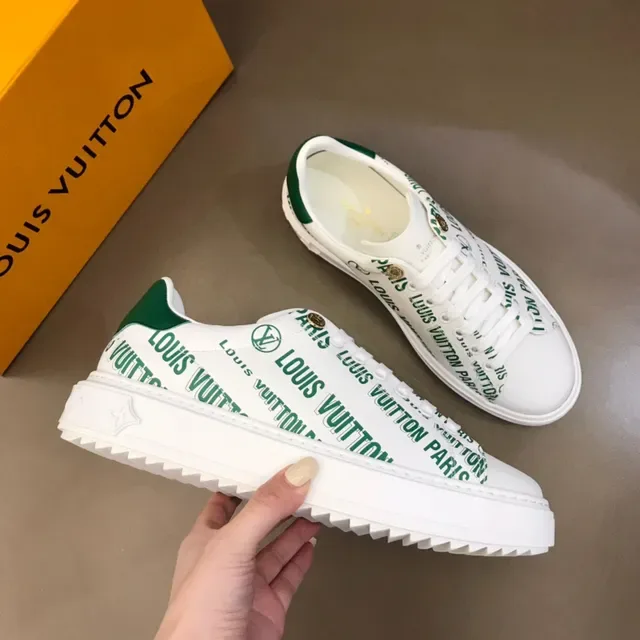 Louis Vuitton Run Away Sneakers Lifestyle Blancs et Verts avec Impression de Logo 6