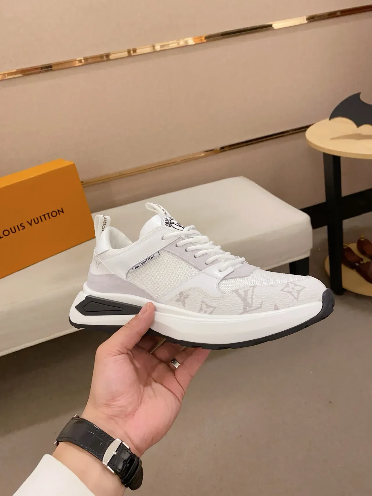 Louis Vuitton Run Away White Monogram Lifestyle Sneakers 5
