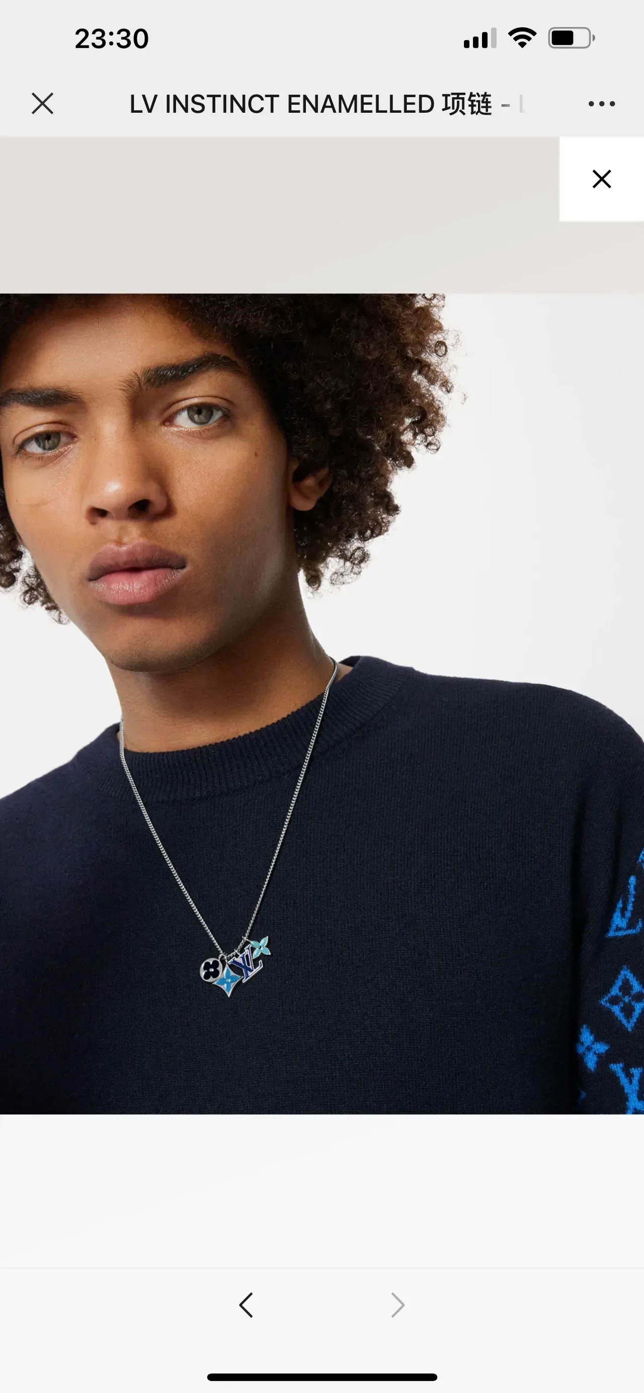 Louis Vuitton Silver Blue Multi-Charm Pendant Enamel Detailing Necklace 8