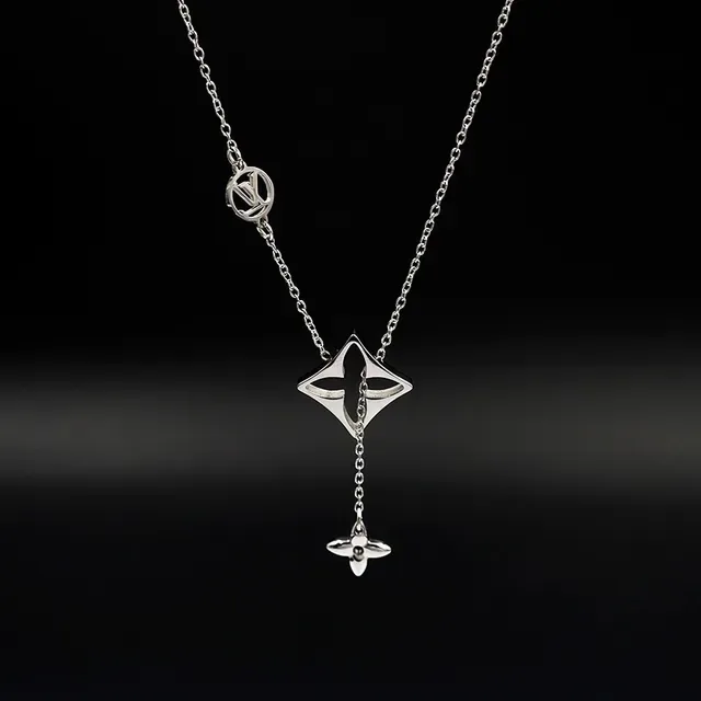Louis Vuitton Silver Chain Monogram Circle Charms Necklace 2