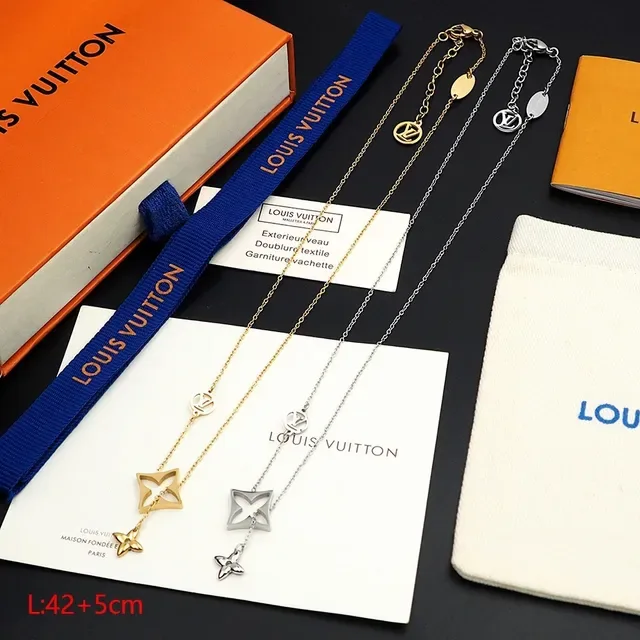 Louis Vuitton Silver Chain Monogram Circle Charms Necklace 3