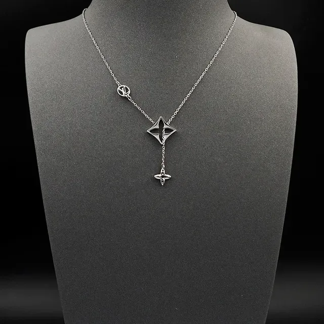 Louis Vuitton Silver Chain Monogram Circle Charms Necklace 7