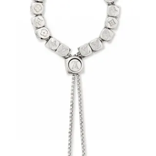 Louis Vuitton Pulsera de plata con construcción de cuentas cúbicas en monograma y motivos florales