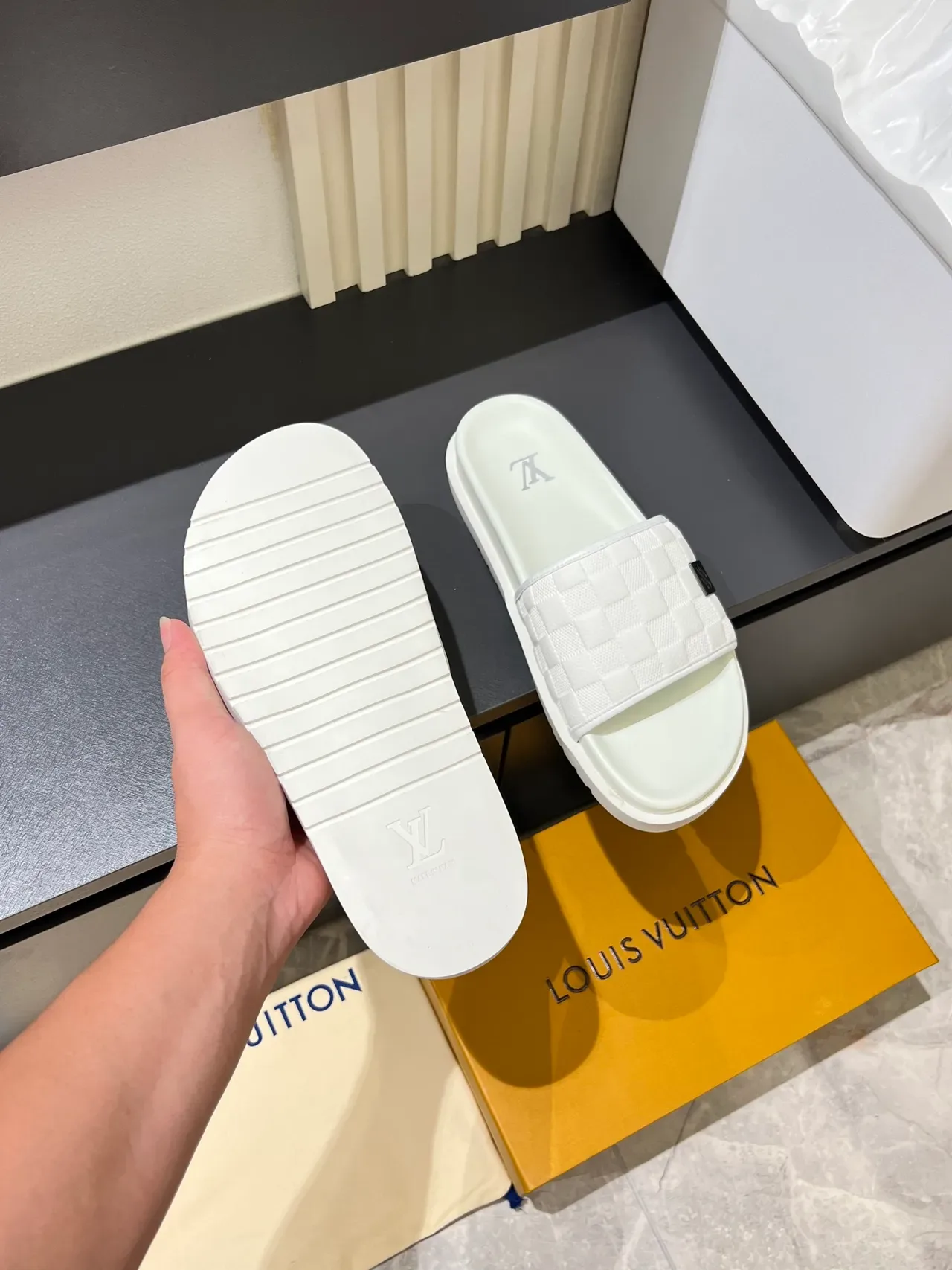 Louis Vuitton Slide Quilted Strap Slippers 6