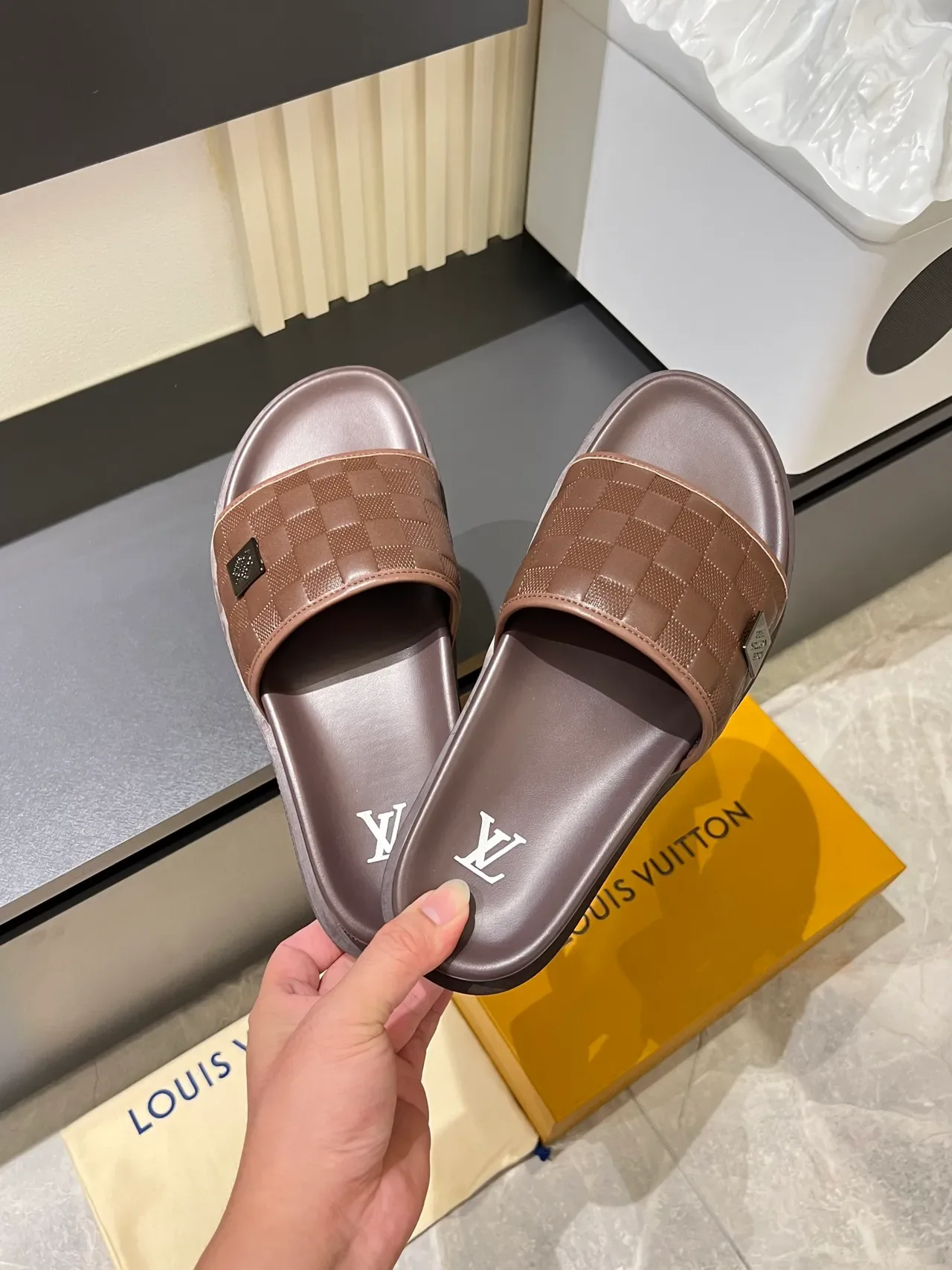 Louis Vuitton Slide Quilted Strap Slippers 8