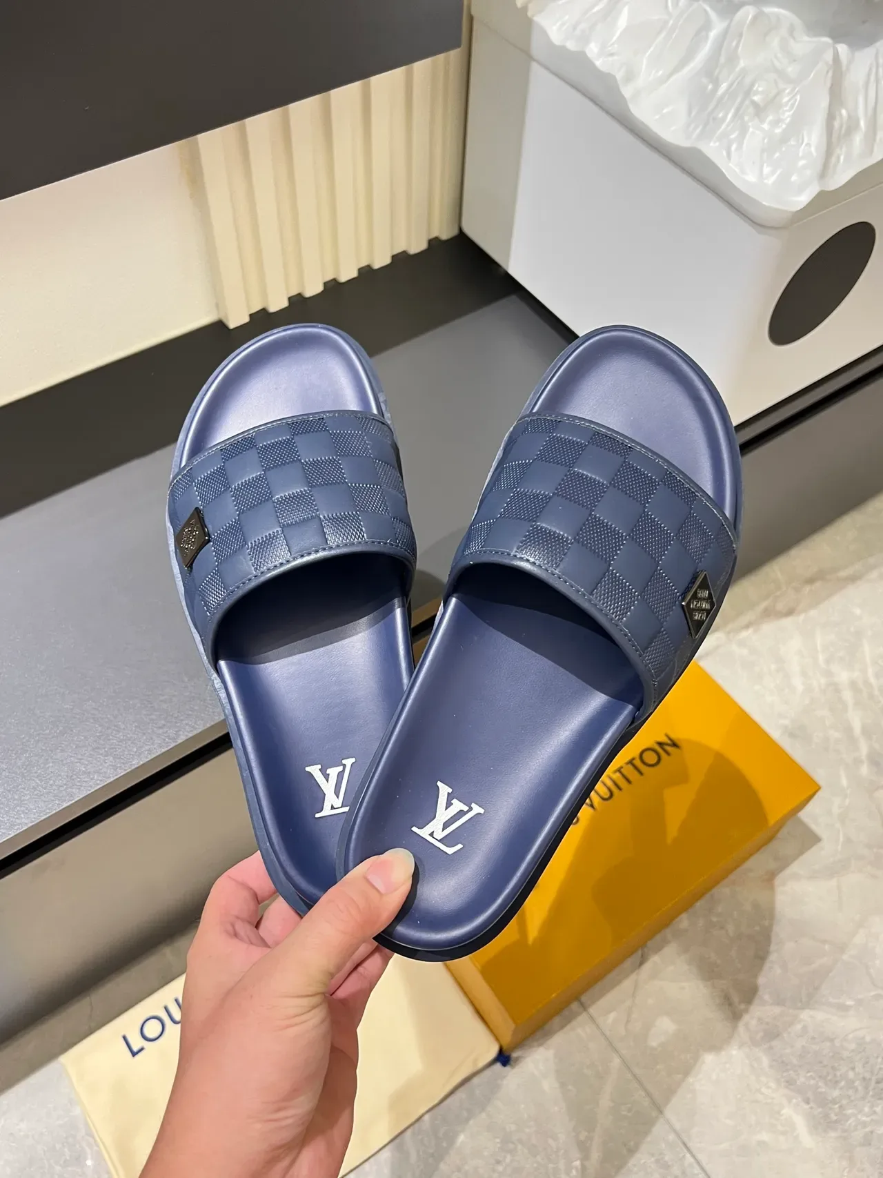 Louis Vuitton Slide Quilted Strap Slippers 9