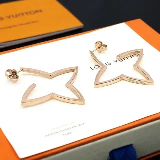 Louis Vuitton Star Gold Outline Hollow Geometric Earrings