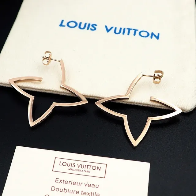Louis Vuitton Star Gold Outline Hollow Geometric Earrings 7