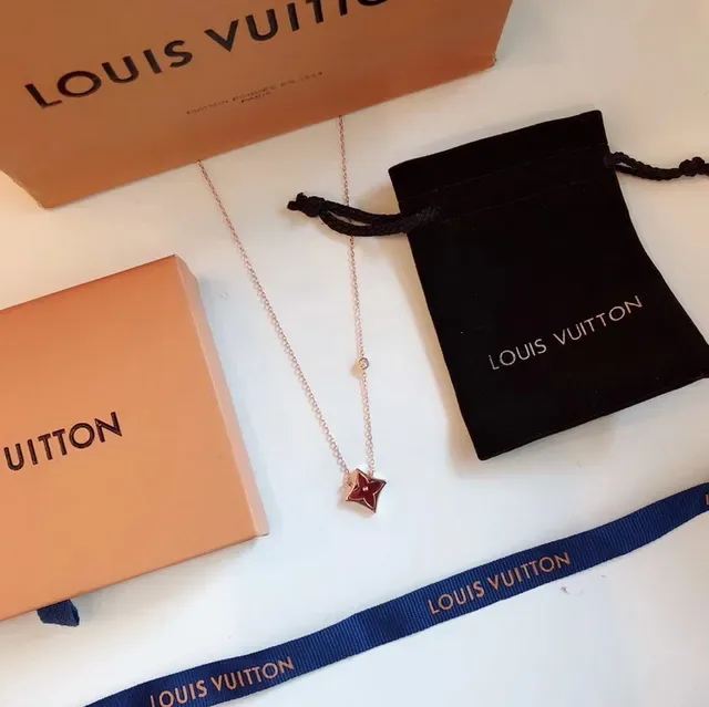 Louis Vuitton Star Pendant Gold Black Enamel-Filled Monogram Necklace 11