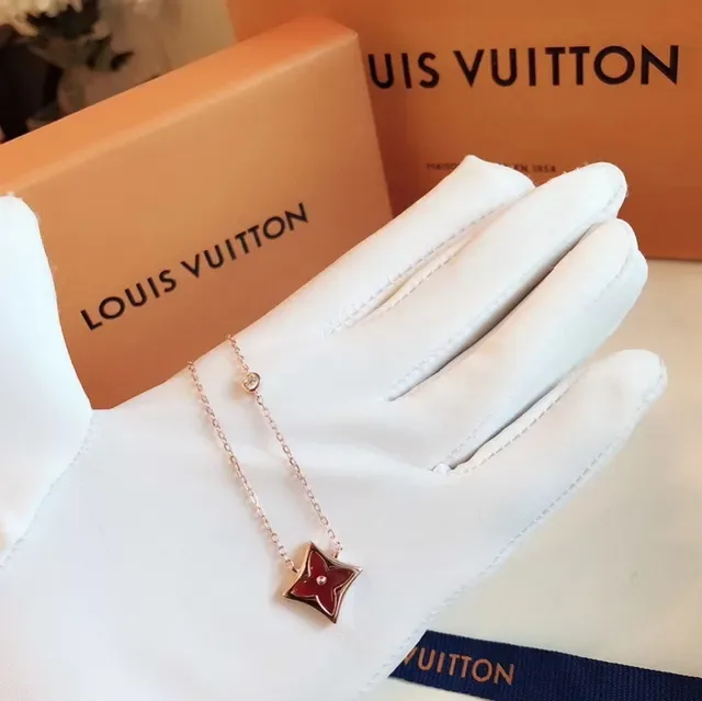 Louis Vuitton Star Pendant Gold Black Enamel-Filled Monogram Necklace 15
