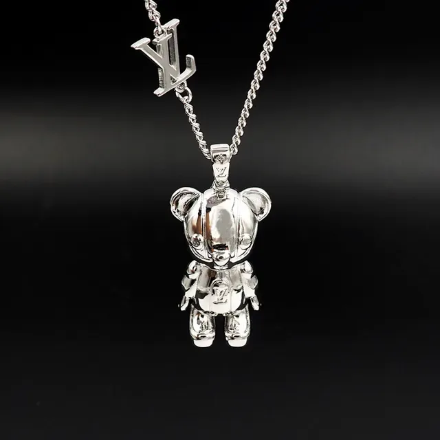 Louis Vuitton Teddy Bear Polished Silver Necklace 5