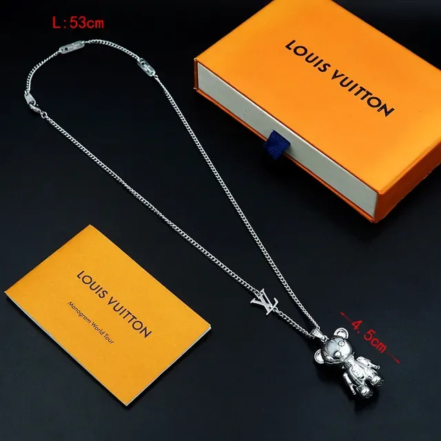 Louis Vuitton Teddy Bear Polished Silver Necklace 10