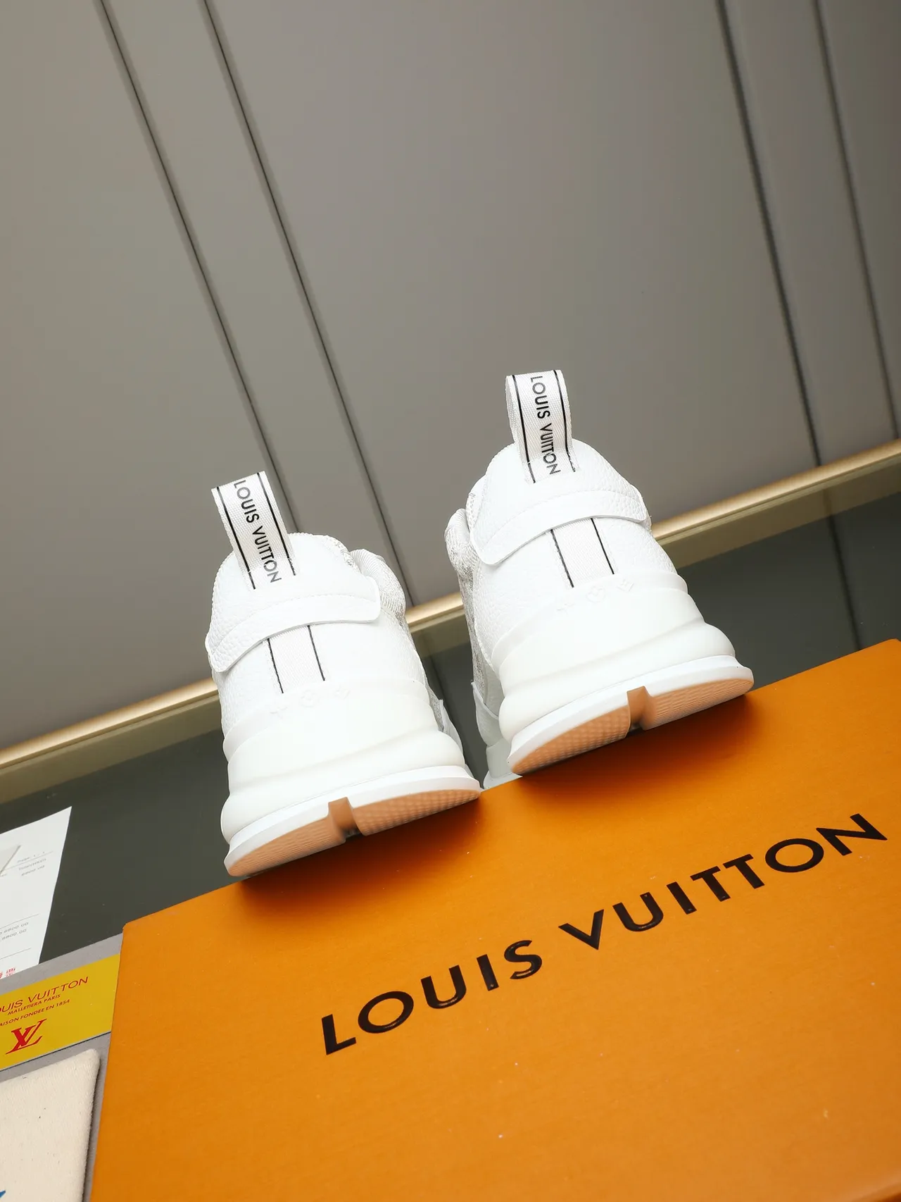 Louis Vuitton White Black Monogrammed Textile Upper Chunky Platform Sole Lifestyle Sneakers 4