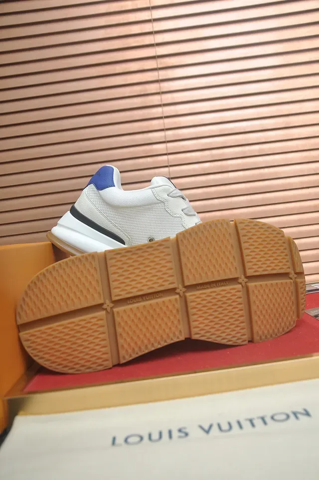Louis Vuitton White Blue Chunky Platform Sole Mesh And Synthetic Upper Lifestyle Sneakers 3