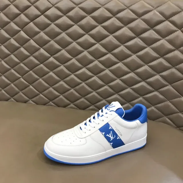 Louis Vuitton সাদা নীল লো টপ পেরফোরেটেড টো লাইফস্টাইল স্নিকার 6