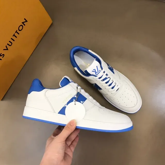 Louis Vuitton সাদা নীল লো টপ পেরফোরেটেড টো লাইফস্টাইল স্নিকার 7