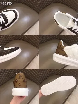 Louis Vuitton White Brown Low-Top Monogram Canvas Lifestyle Sneakers 2