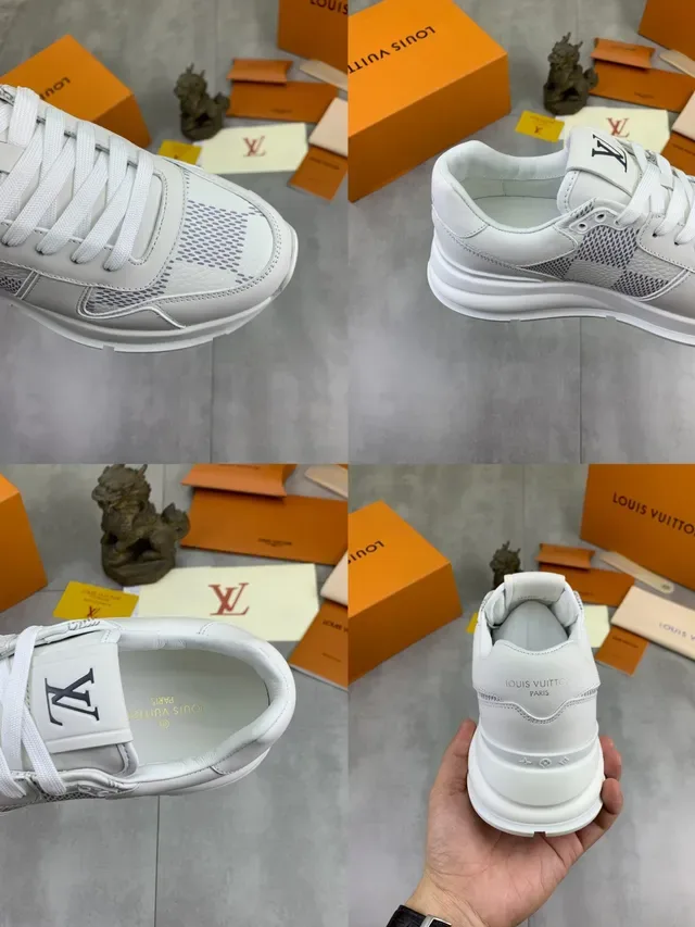 Louis Vuitton White Gray Low-Top Leather And Textile Upper Lifestyle Sneakers 2