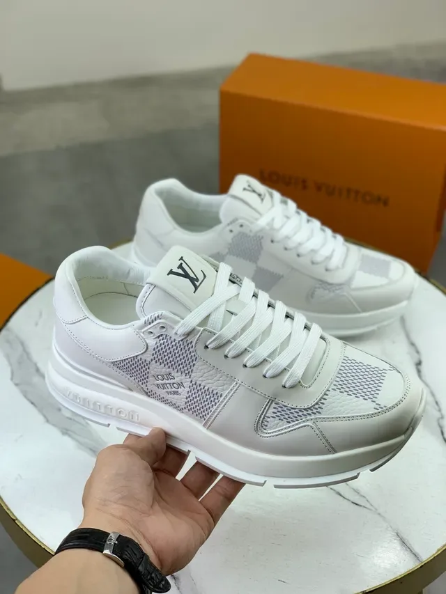 Louis Vuitton White Gray Low-Top Leather And Textile Upper Lifestyle Sneakers 5