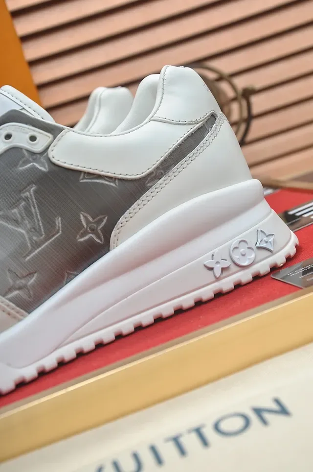 Louis Vuitton White Gray Monogrammed Side Panel Sculpted Midsole Lifestyle Sneakers 2