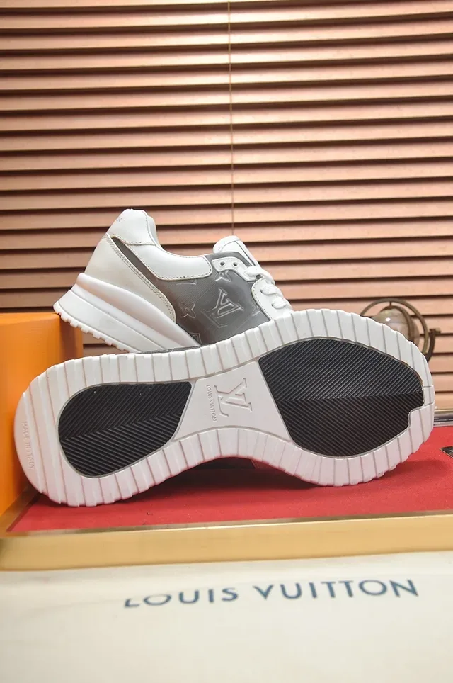 Louis Vuitton White Gray Monogrammed Side Panel Sculpted Midsole Lifestyle Sneakers 3