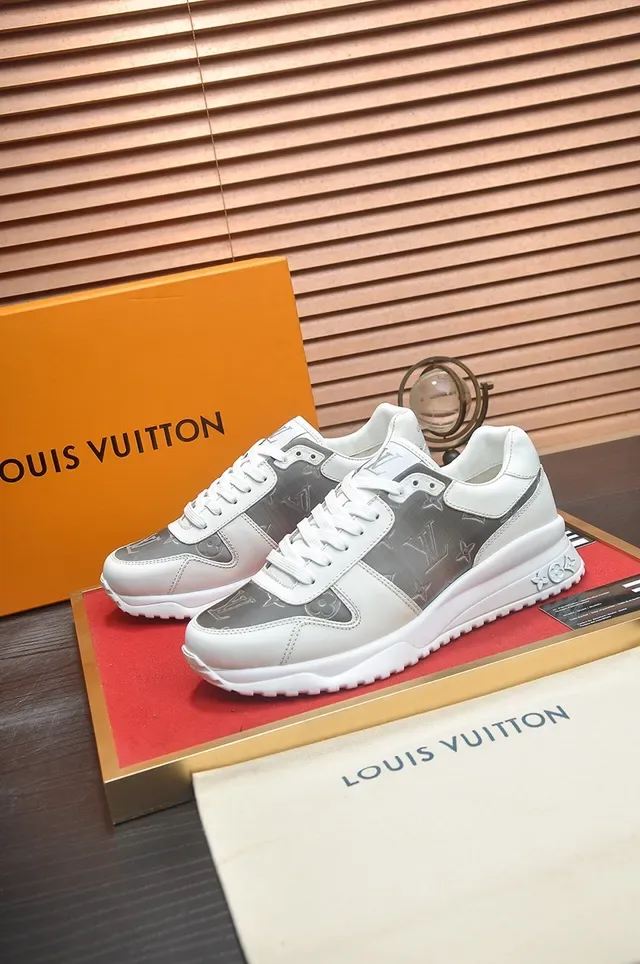 Louis Vuitton White Gray Monogrammed Side Panel Sculpted Midsole Lifestyle Sneakers 4